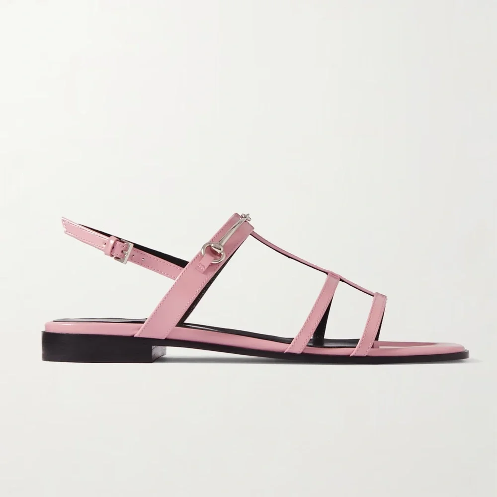 Gucci Divine Cage Horsebit Leather Sandals Dolly Pink Size 35 EU / 5 US NWOB - Picture 7 of 10
